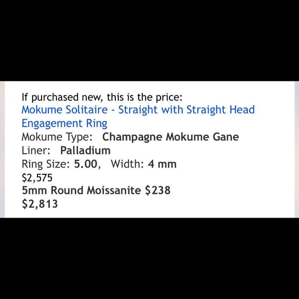 Mokume Solitaire Wedding Ring Set - image 4